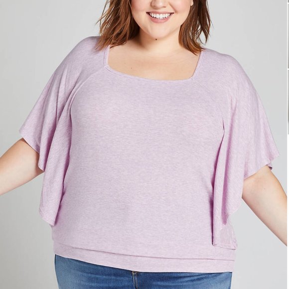 Lane Bryant Tops - 💥HP💥Flutter-Sleeve Ribbed Tee Size 18/20
